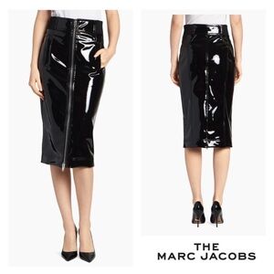 Marc Jacobs Black Vinyl The Pencil Skirt